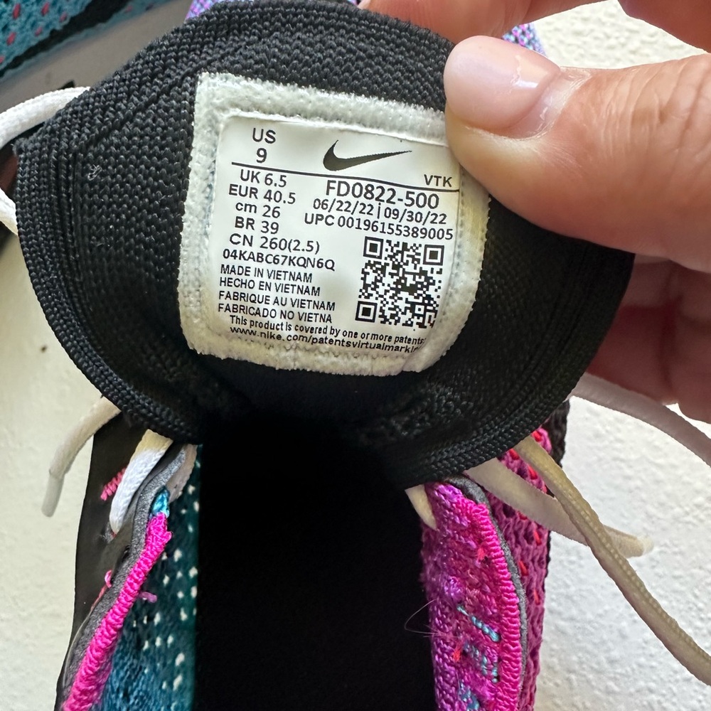 Nike Women’s Multicolor Flyknit Running Shoes - Pink/Blue/Purple - Picture 3 of 4